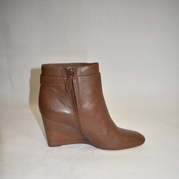 Tory Burch Sophia Wedge Heel Bootie Brown Size 11 - Picture 6 of 10